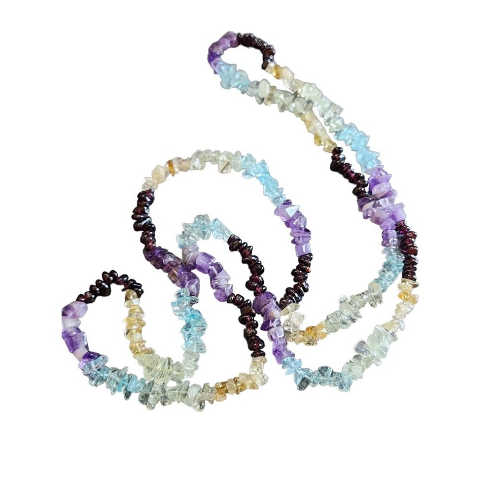 36" Vintage Precious Chip Loop Over Necklace (A2018)